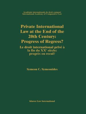 cover image of Private International Law at the End of the 20th Century